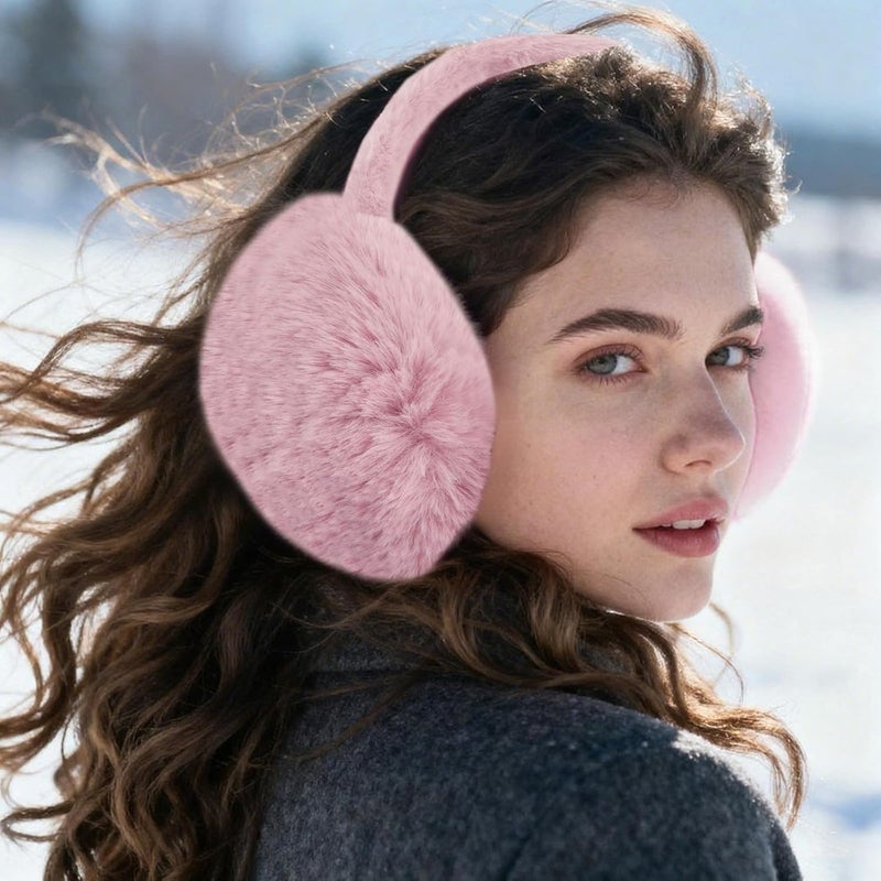 Duxesuk 1 Pcs Headband Winter, Ear Muffs for Women & Men, Foldable Fluffy Earmuffs with Headband, Headband Winter - Image 4